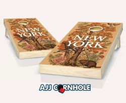 "New York - State Illustration Motif" Cornhole Set